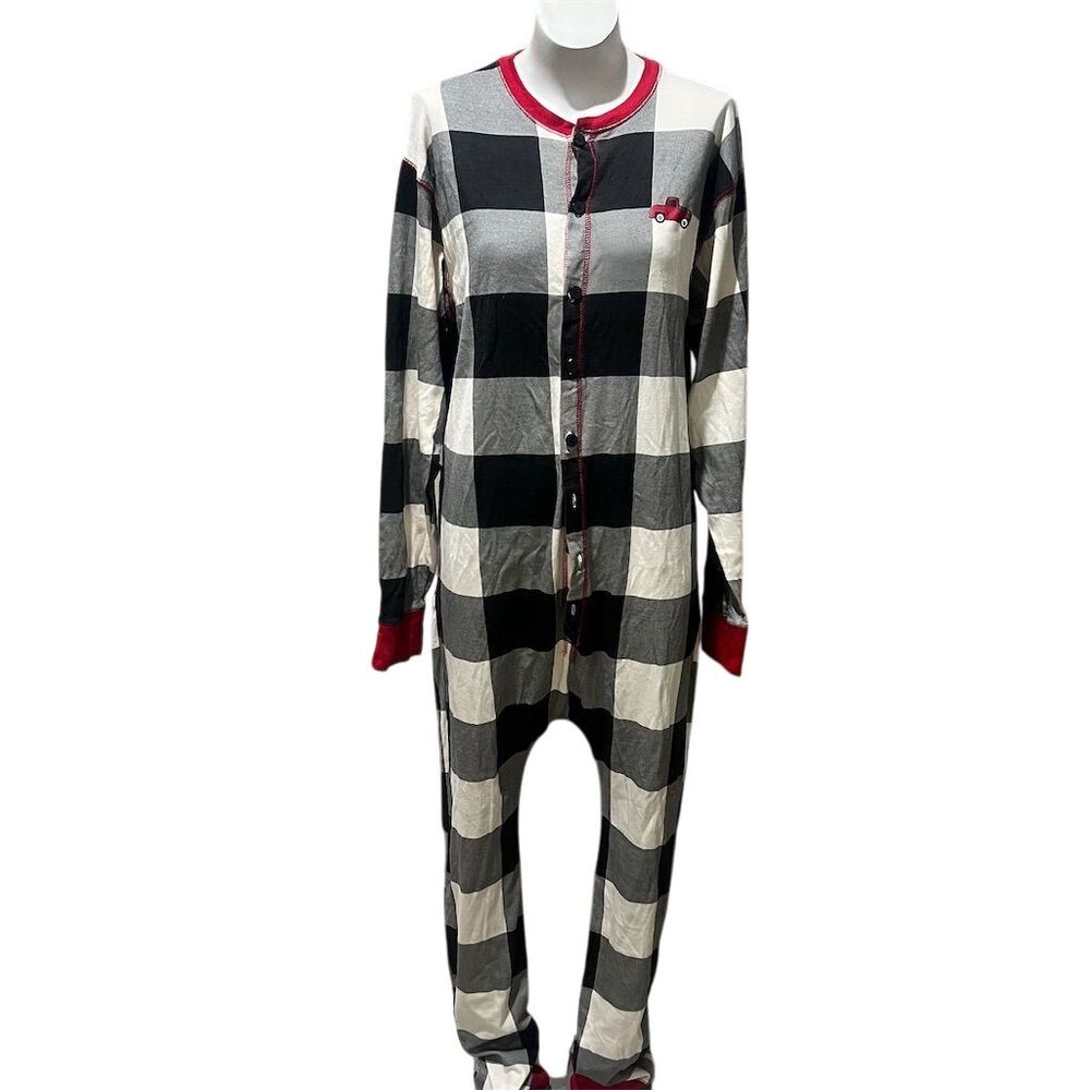 LazyOne Unisex Adult Onesie Pajamas 2XL Buffalo Plaid Flapjack